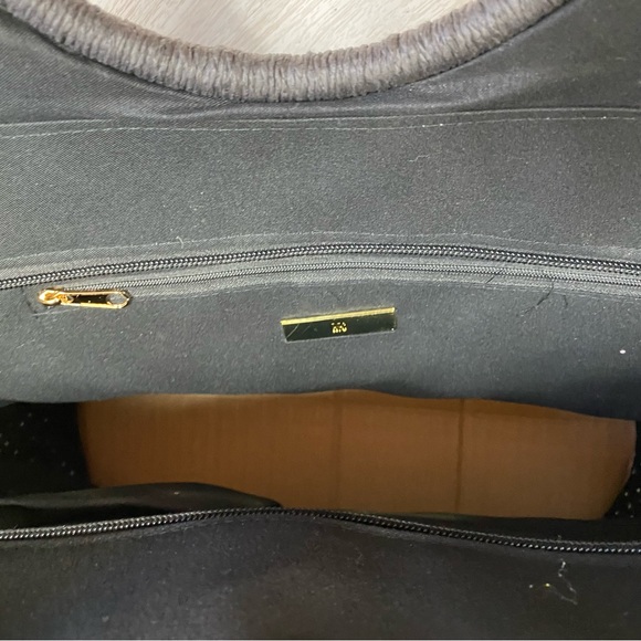 INC International Concepts Black Beaded Tasseled Straw Tote Bag - Picture 5 of 7